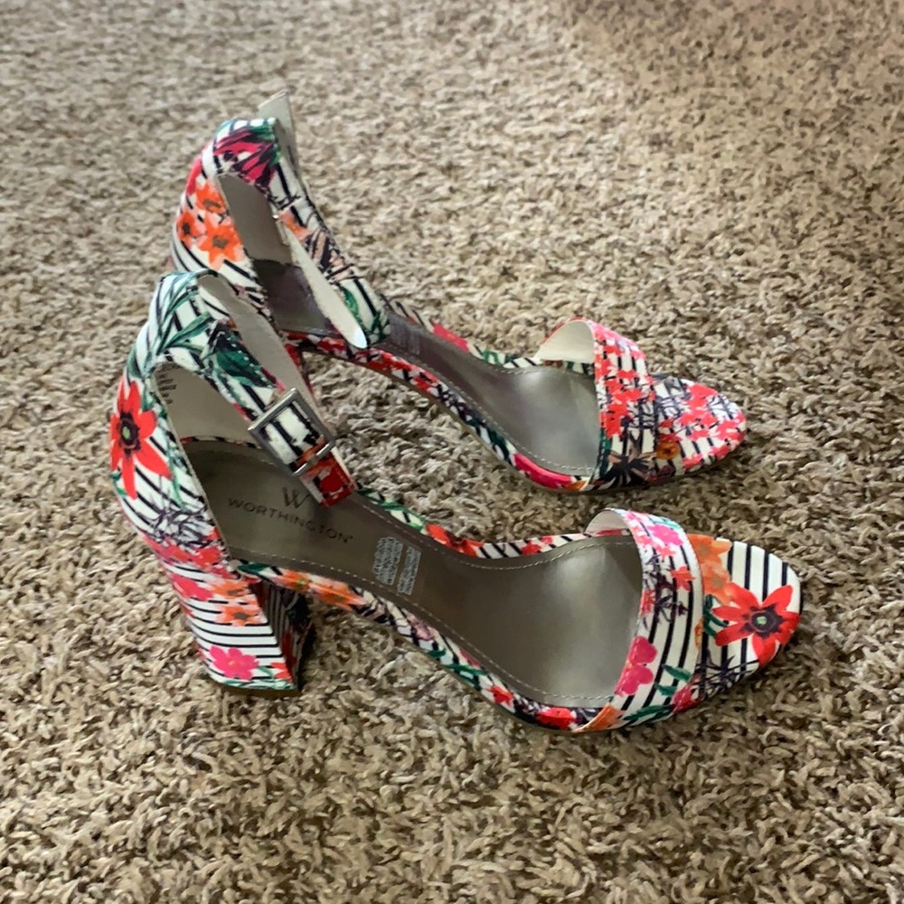 Striped and floral heels